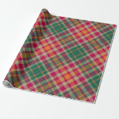 Krachtige Fuchsia Smaragdgroene Moderne Diagonale  Cadeaupapier (Uitgerold)
