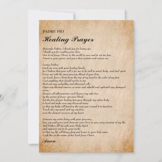Krachtige gebeden door Padre Pio Flat Kaart (Voorkant)