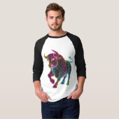 Krachtige gekleurde stier t-shirt (Voorkant volledig)