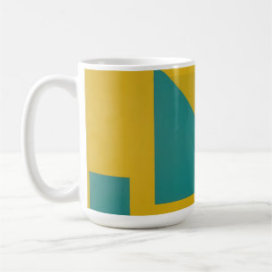 Krachtige geometrische abstracte gele teal koffiemok