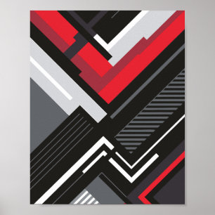 Krachtige geometrische lijnen en hoeken poster
