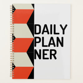 Krachtige Geometrische Rode & Zwarte Moderne Esthe Planner