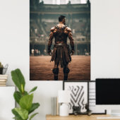 Krachtige Gladiator in de Oude Arena - Inspirin Poster (Thuiskantoor)