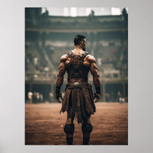 Krachtige Gladiator in de Oude Arena - Inspirin Poster