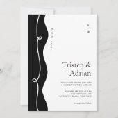 Krachtige Golvende Zijframekrul Moderne Trouwdag Kaart (Voorkant)