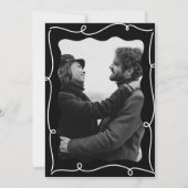 Krachtige Golvende Zijframekrul Moderne Trouwdag Kaart (Achterkant)