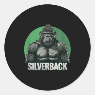 Krachtige Gorilla Zilverruggengorilla voor apenlie Ronde Sticker