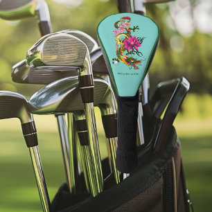 Krachtige Groene Chinese Draak Lotus Thel Tattoo Golfheadcover