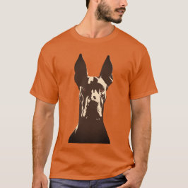 Krachtige Grote Daneshond Zwart en Oranje Hond T-shirt