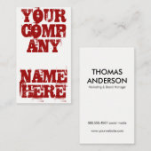 Krachtige Grunge (Rood) Visitekaartje (Voorkant / Achterkant)