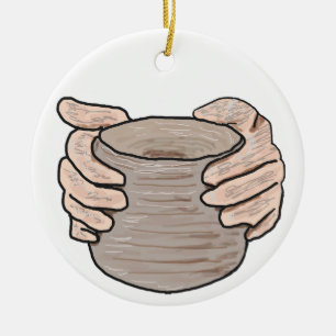 Krachtige handen keramisch ornament