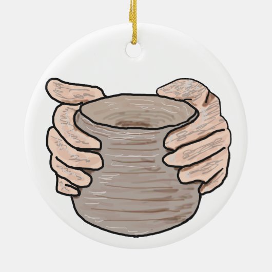 Krachtige handen keramisch ornament (Achterkant)