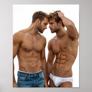 Krachtige Hedendaagse Mannelijke Kunst Poster