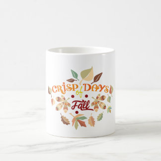 Krachtige herfstdagen Bladtypografie ontwerp Koffiemok