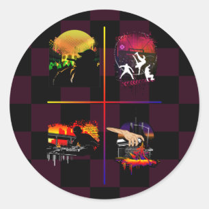 Krachtige Hip Hop Straatcultuur Levendige Stedelij Ronde Sticker