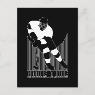 Krachtige Hockey Wedstrijd Tijd Zwarte Uitvoering Briefkaart