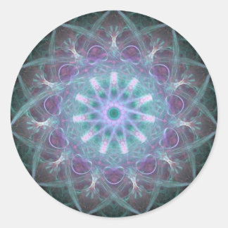 Krachtige hoge blauwe energie Mandala Ronde Sticker