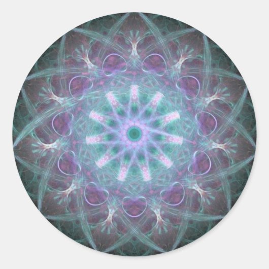 Krachtige hoge blauwe energie Mandala Ronde Sticker (Voorkant)
