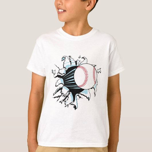 krachtige honkbal door t-shirt (Voorkant)