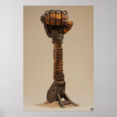 Krachtige Jackhammer Fist 3D Render Poster (Voorkant)