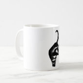 Krachtige kat silhouet koffiemok (Voorkant links)