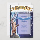 Krachtige kat-uitnodiging kaart (Voorkant)