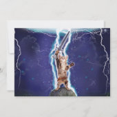 Krachtige kat-uitnodiging kaart (Achterkant)