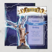 Krachtige kat-uitnodiging kaart (Voorkant / Achterkant)