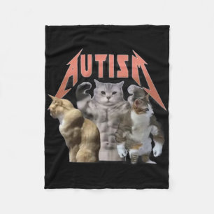 Krachtige Katten Autisme Meme Fleece Deken