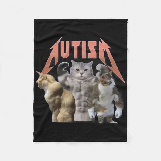 Krachtige Katten Autisme Meme Fleece Deken (Voorkant)
