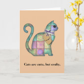 Krachtige katten met bijna grappige geboortedagkaa kaart (Gele Bloem)