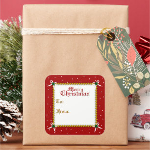 Krachtige kerstcadeau Label Sticker