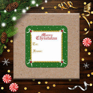 Krachtige kerstcadeau Label Sticker