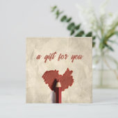 Krachtige kettingdragende pen Kaart met cadeau (Staand voorkant)