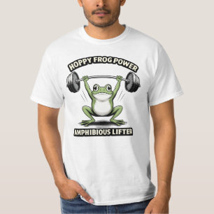 Krachtige Kikker Power Amfibische Lifter Grappige T-shirt