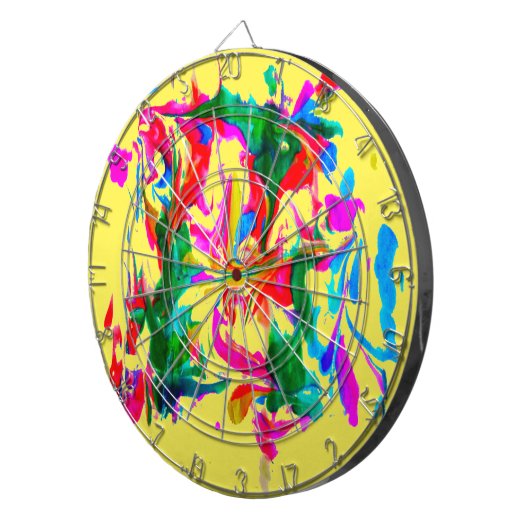 Krachtige kleuren dartbord (Voorkant Rechts)