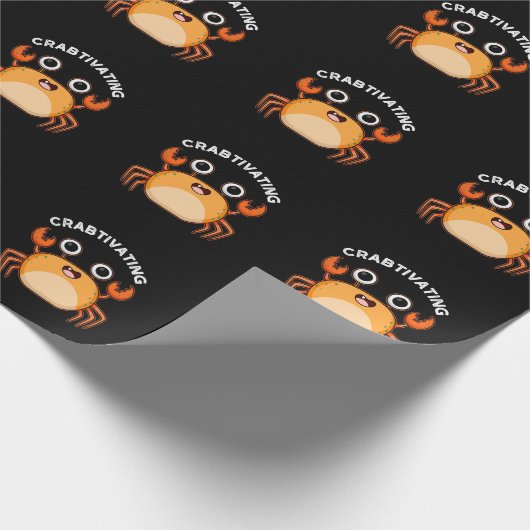 Krachtige krab pun Dark BG Cadeaupapier (Hoek)