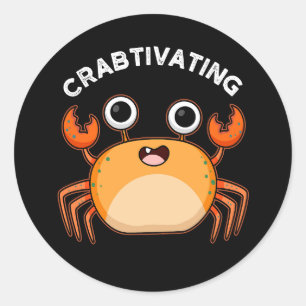 Krachtige krab pun Dark BG Ronde Sticker