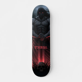 Krachtige krijger met zwaard en schedel fantasy persoonlijk skateboard