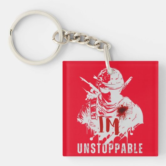 Krachtige krijger silhouet niet te stoppen Edgy st Sleutelhanger (voorkant)