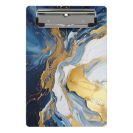 Krachtige lavastroom in goud en blauw mini klembord