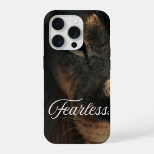 Krachtige Leeuwen Oog Sterkte en Moed iPhone/Samsu iPhone 15 Pro Case