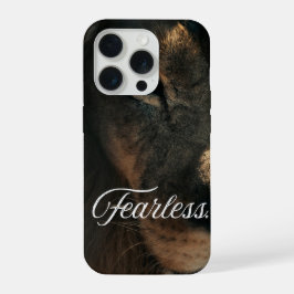 Krachtige Leeuwen Oog Sterkte en Moed iPhone/Samsu iPhone 15 Pro Case
