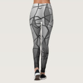 Krachtige Leggings van het Grijze Geometrische Mes (Achterkant)
