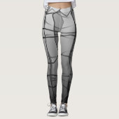 Krachtige Leggings van het Grijze Geometrische Mes (Voorkant)
