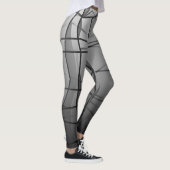 Krachtige Leggings van het Grijze Geometrische Mes (Rechts)