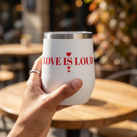 Krachtige Liefde Is Luid Hart Typografie Valentijn