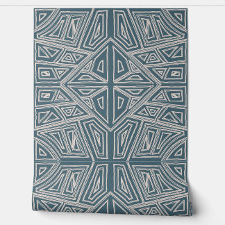 Krachtige Lijnen - Symmetrische Tegel - Turquoise Behang