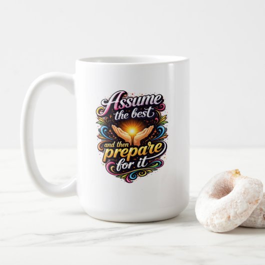 Krachtige linkshandige koffiemok (Met donut)