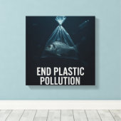 Krachtige maritieme redding einde plasticvervuilin canvas afdruk (Insitu (Houten vloer))